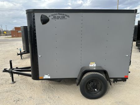 New 2026 Cargo Craft 5'x8'x5' Elite Flat Nose Matte Charcoal Gray Enclosed Cargo / Enclosed Trailer