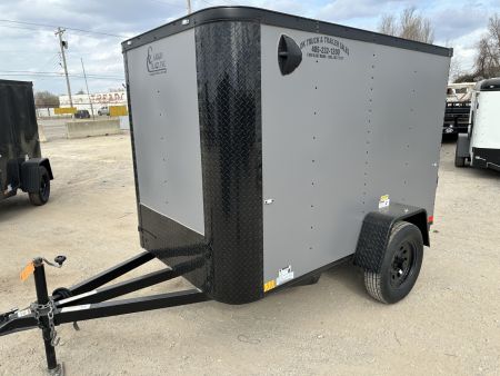 New 2026 Cargo Craft 5'x8'x5' Elite Flat Nose Matte Charcoal Gray Enclosed Cargo / Enclosed Trailer