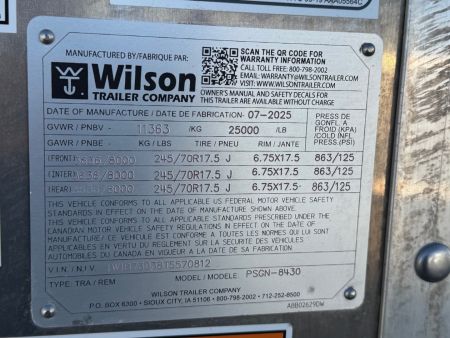 Used 2026 Wilson Trailer FOREMAN 84x30' Stock Trailer