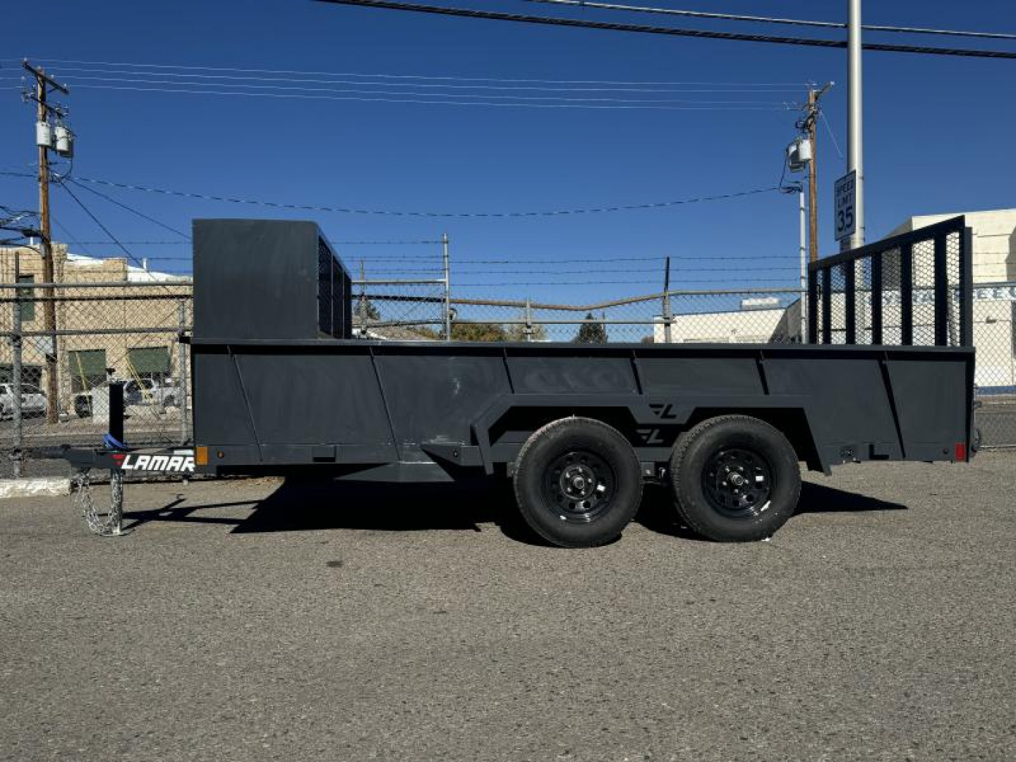 New 2025 Lamar 77" X 14' US - 7K Solid Side Landscape Utility Trailer