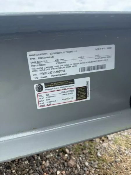 New 2025 Southern Utility 7x24TA Equipment Trailer