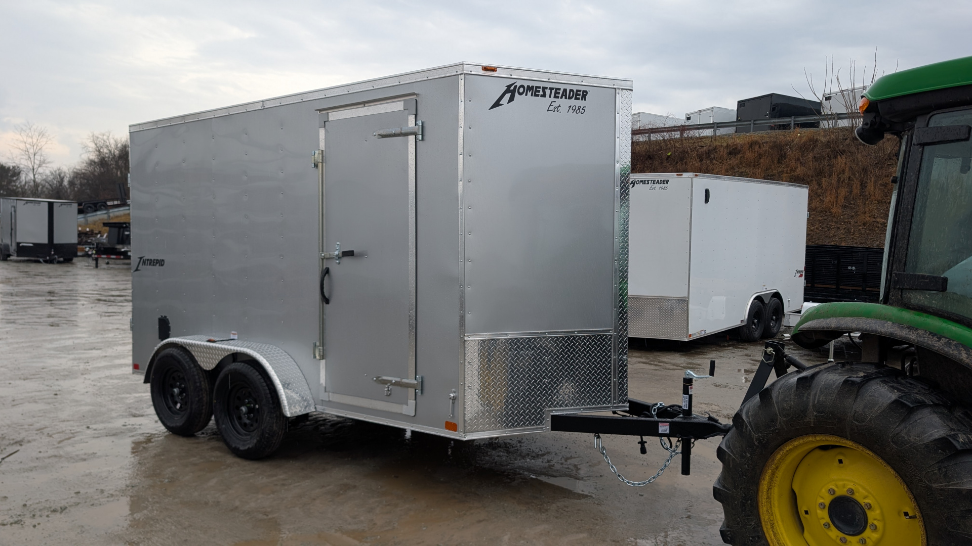 New 2026 Homesteader 6x12 Tandem Intrepid V-Nose Cargo Trailer w/ Barn Doors