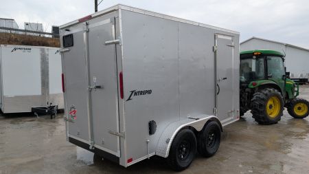 New 2026 Homesteader 6x12 Tandem Intrepid V-Nose Cargo Trailer w/ Barn Doors