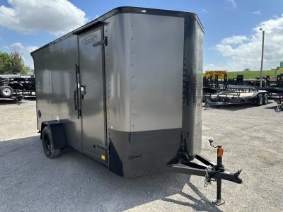 New 2026 Cargo Craft 6'x14'x6'6  Elite V Nose Sport with Ramp door in Charcoal / Black out Cargo / Enclosed Trailer