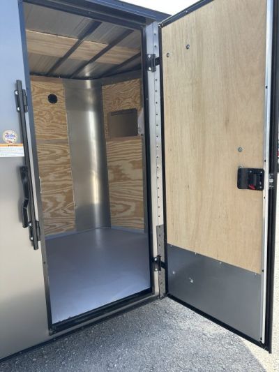 New 2026 Cargo Craft 6'x14'x6'6" Elite V Nose Sport with Ramp door in Charcoal / Black out Cargo / Enclosed Trailer