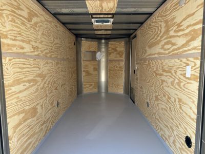 New 2026 Cargo Craft 6'x14'x6'6" Elite V Nose Sport with Ramp door in Charcoal / Black out Cargo / Enclosed Trailer
