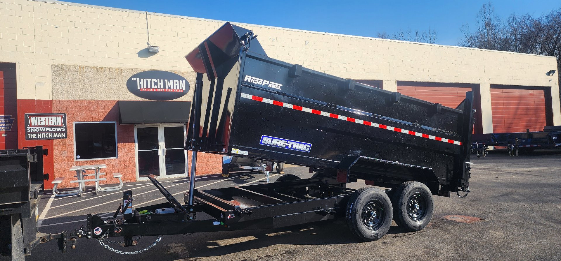 New 7 x 14 Sure-Trac HD Telescopic 4ft High Sides Dump Trailer 14k