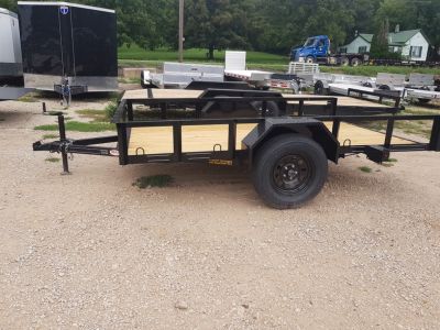 New 2026 MEB 77 x10 Angle Iron Tilt Utility Trailer w/Board Holders
