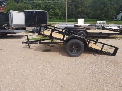 New 2026 MEB 77 x10 Angle Iron Tilt Utility Trailer w/Board Holders