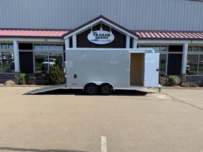 New ATC 7' x 16' + 2' V-Nose Enclosed Cargo Trailer with Ramp Door 7.7K