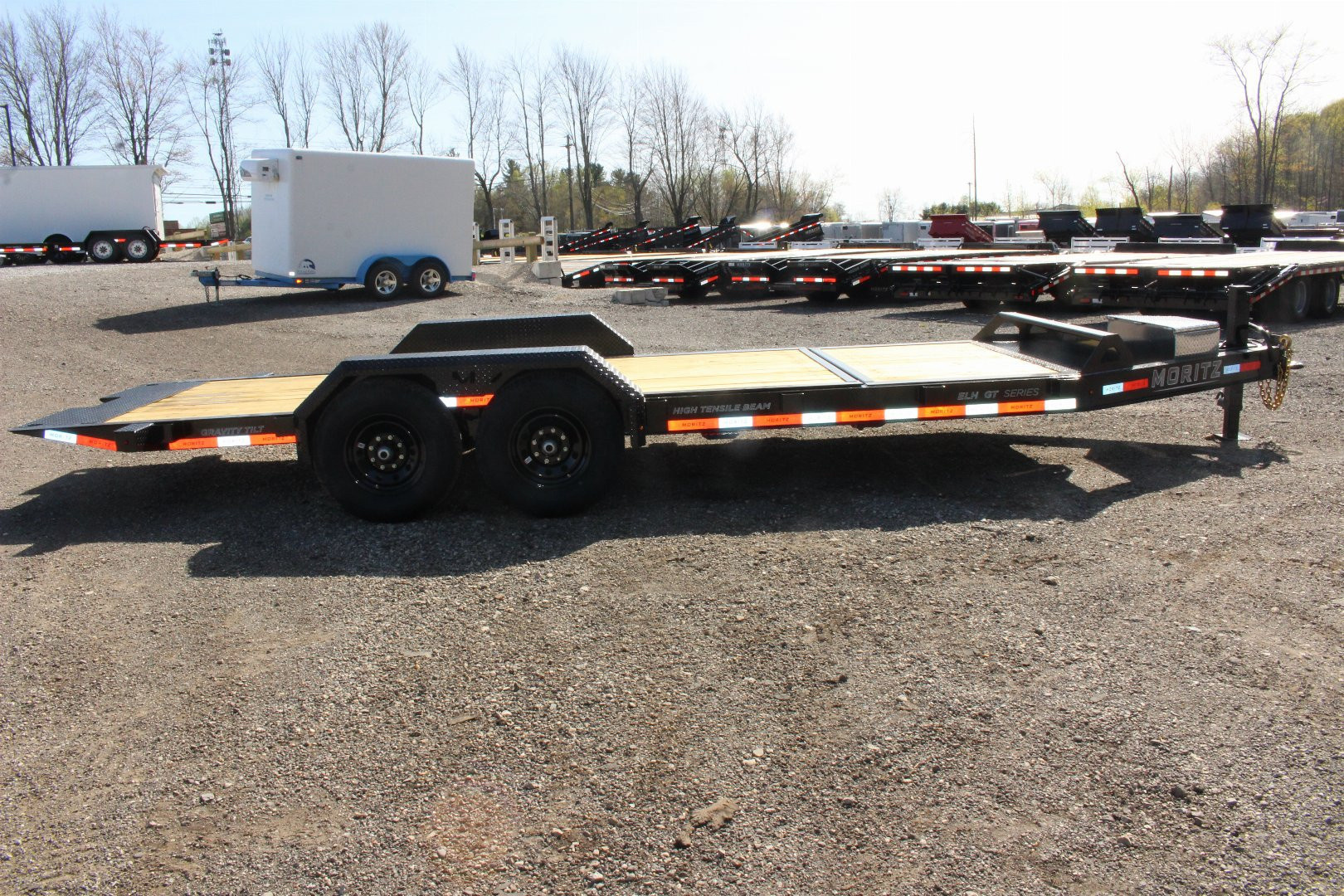 New 2026 Moritz 7' x 16' + 4' Low Pro - Gravity Tilt - Tilt Trailer - 14000# GVW