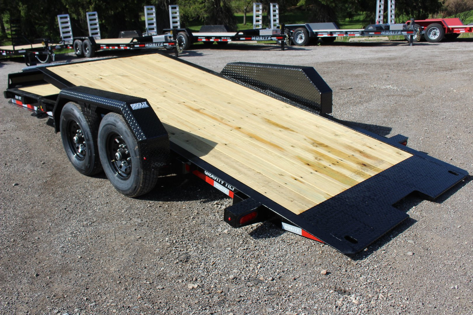 New 2026 Moritz 7' x 16' + 4' Low Pro - Gravity Tilt - Tilt Trailer - 14000# GVW
