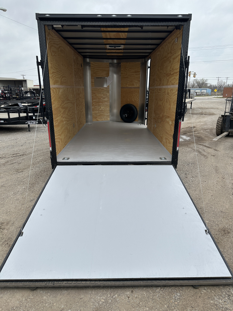 New 2025 Cargo Craft 7'x16'x7'tall Elite V Nose Sport with ramp door, black/black out Cargo / Enclosed Trailer
