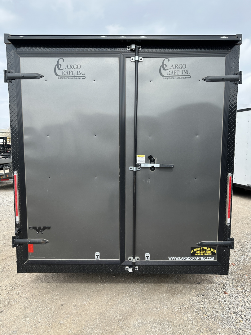 New 2025 Cargo Craft 7'x16'x7'tall Elite V Nose Sport with ramp in Charcoal / Black out Cargo / Enclosed Trailer