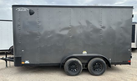 New 2025 Cargo Craft 7'x16'x7'tall Elite V Nose Sport with ramp in Charcoal / Black out Cargo / Enclosed Trailer