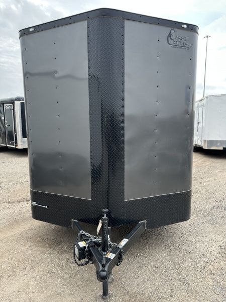 New 2025 Cargo Craft 7'x16'x7'tall Elite V Nose Sport with ramp in Charcoal / Black out Cargo / Enclosed Trailer