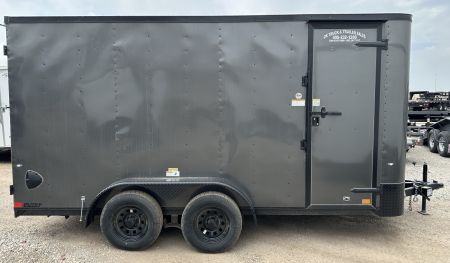 New 2025 Cargo Craft 7'x16'x7'tall Elite V Nose Sport with ramp in Charcoal / Black out Cargo / Enclosed Trailer