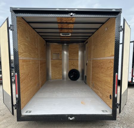 New 2025 Cargo Craft 7'x16'x7'tall Elite V Nose Sport with ramp in Charcoal / Black out Cargo / Enclosed Trailer