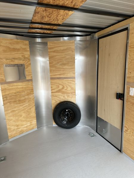 New 2025 Cargo Craft 7'x16'x7'tall Elite V Nose Sport with ramp in Charcoal / Black out Cargo / Enclosed Trailer