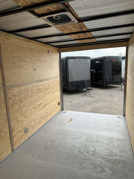 New 2025 Cargo Craft 7'x16'x7'tall Elite V Nose Sport with ramp in Charcoal / Black out Cargo / Enclosed Trailer
