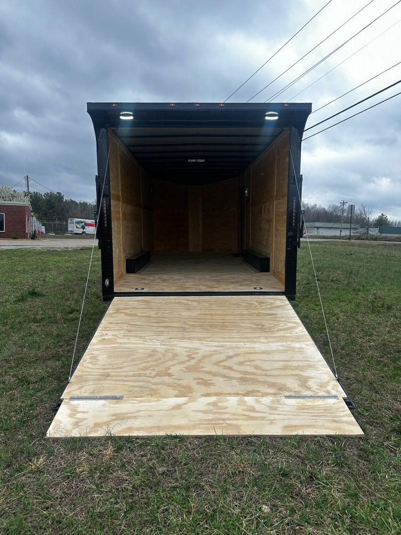 New 2026 8.5x20 Car Hauler 5200 lb torsions - White poly-Blackout- Enclosed Car Hauler