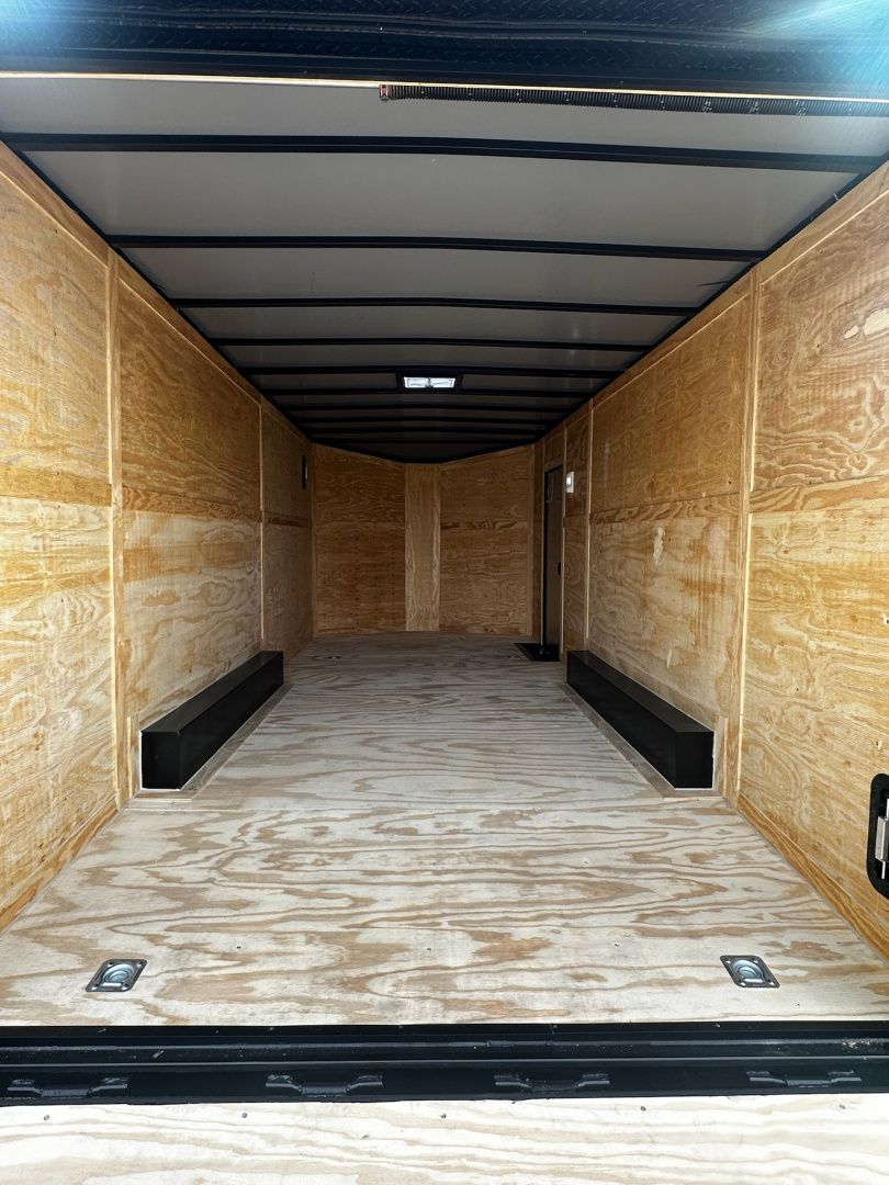 New 2026 8.5x20 Car Hauler 5200 lb torsions - White poly-Blackout- Enclosed Car Hauler