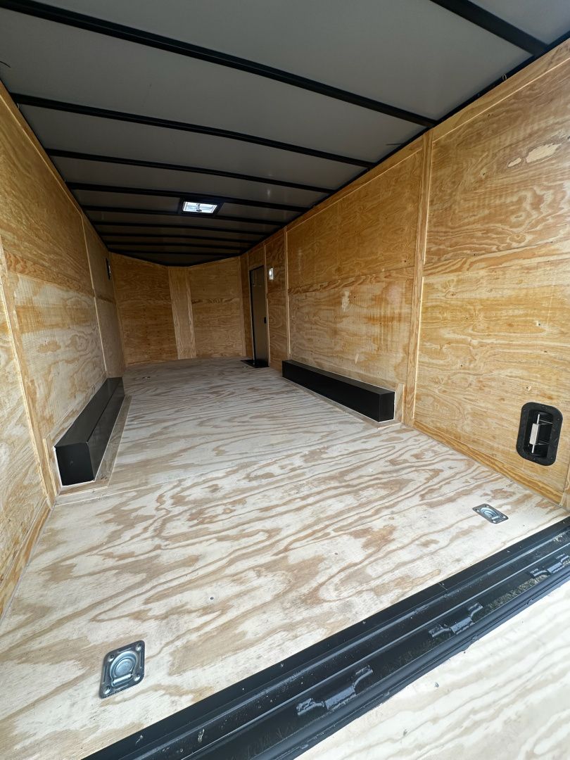 New 2026 8.5x20 Car Hauler 5200 lb torsions - White poly-Blackout- Enclosed Car Hauler