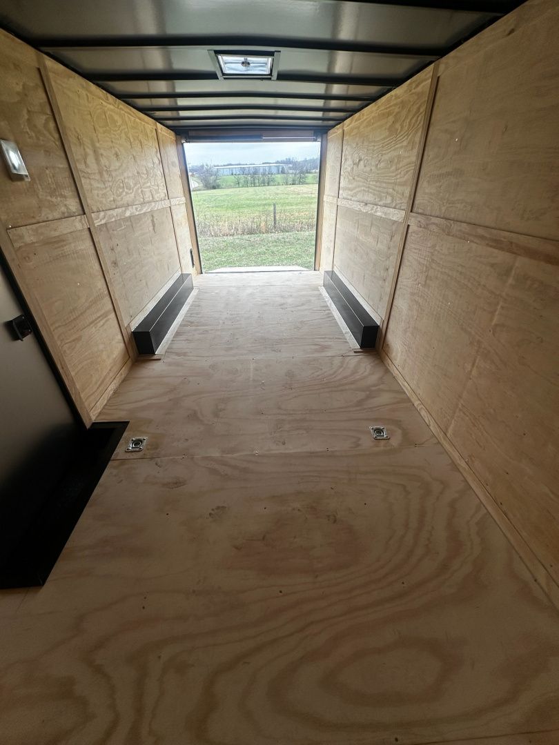 New 2026 8.5x20 Car Hauler 5200 lb torsions - White poly-Blackout- Enclosed Car Hauler