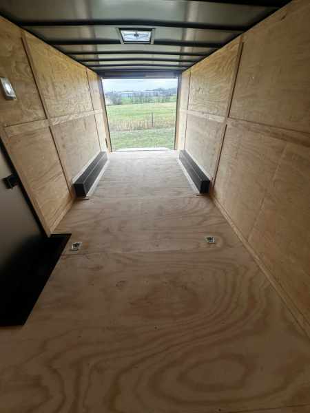 New 2026 8.5x20 Car Hauler 5200 lb torsions - White poly-Blackout- Enclosed Car Hauler