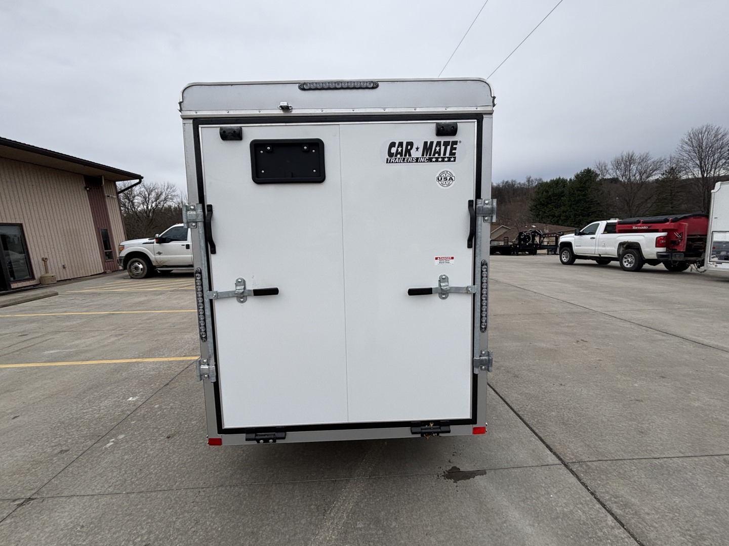 New 2027 Car Mate Trailers 5X10 Sportster Enclosed Trailer - Crystal White - 6" extra height - W/ Ramp Door - 2990# GVWR
