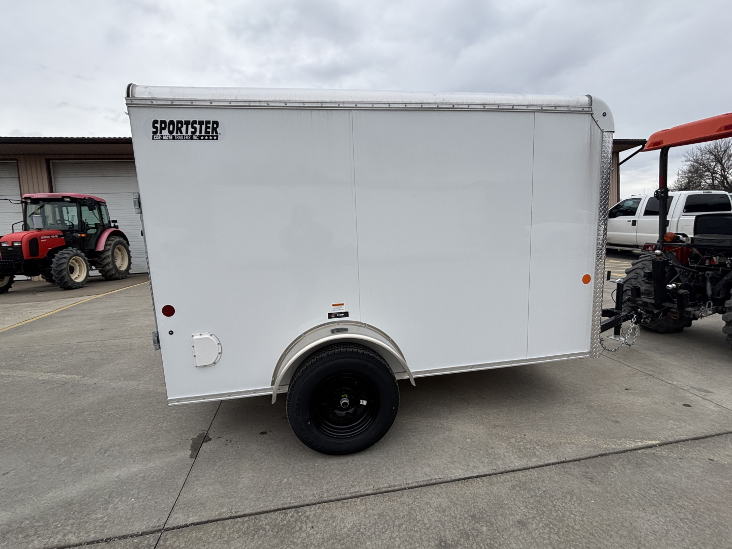 New 2027 Car Mate Trailers 5X10 Sportster Enclosed Trailer - Crystal White - 6" extra height - W/ Ramp Door - 2990# GVWR