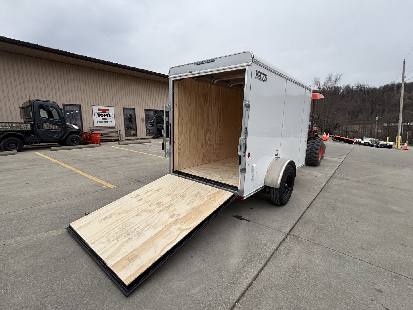 New 2027 Car Mate Trailers 5X10 Sportster Enclosed Trailer - Crystal White - 6" extra height - W/ Ramp Door - 2990# GVWR