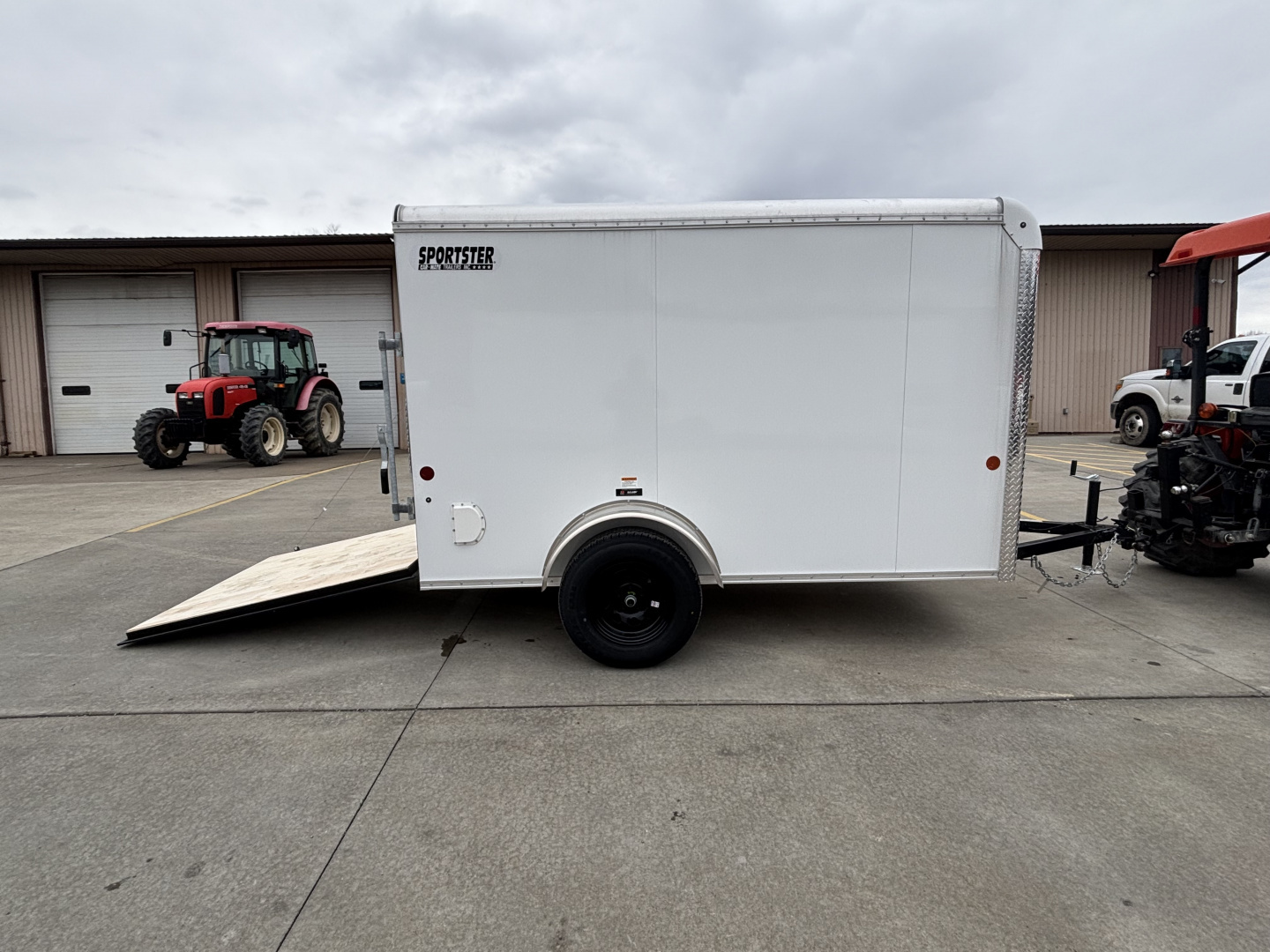 New 2027 Car Mate Trailers 5X10 Sportster Enclosed Trailer - Crystal White - 6" extra height - W/ Ramp Door - 2990# GVWR