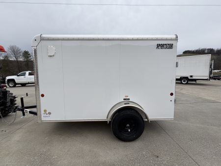 New 2027 Car Mate Trailers 5X10 Sportster Enclosed Trailer - Crystal White - 6" extra height - W/ Ramp Door - 2990# GVWR