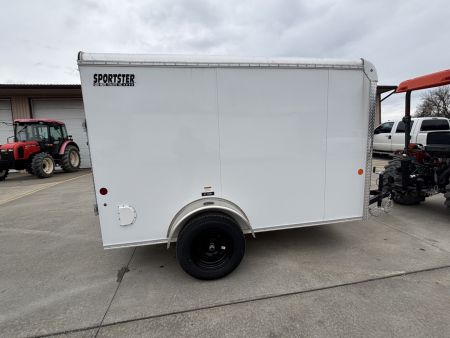 New 2027 Car Mate Trailers 5X10 Sportster Enclosed Trailer - Crystal White - 6" extra height - W/ Ramp Door - 2990# GVWR