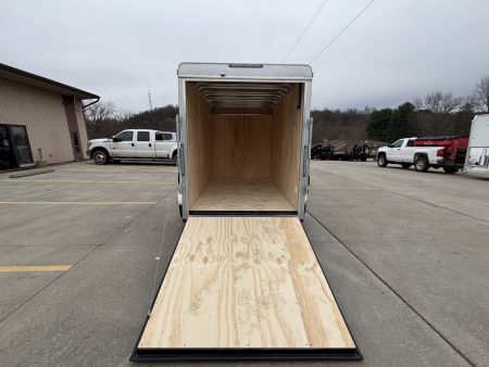 New 2027 Car Mate Trailers 5X10 Sportster Enclosed Trailer - Crystal White - 6" extra height - W/ Ramp Door - 2990# GVWR