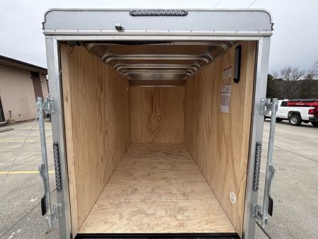 New 2027 Car Mate Trailers 5X10 Sportster Enclosed Trailer - Crystal White - 6" extra height - W/ Ramp Door - 2990# GVWR