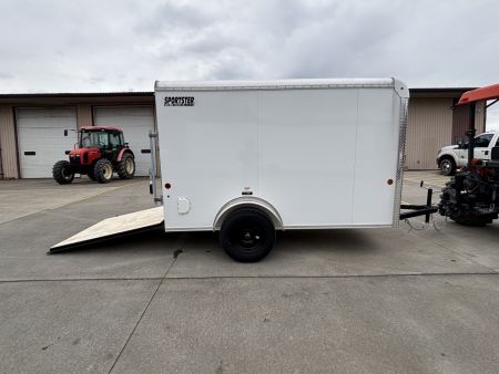 New 2027 Car Mate Trailers 5X10 Sportster Enclosed Trailer - Crystal White - 6" extra height - W/ Ramp Door - 2990# GVWR