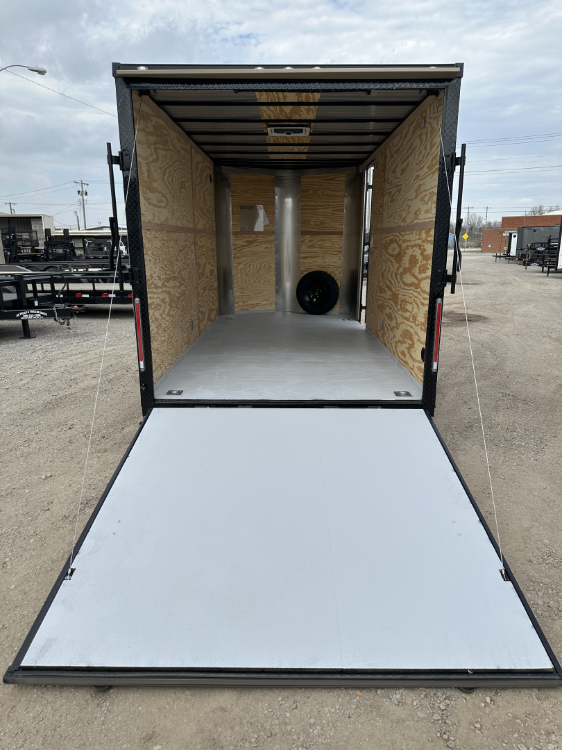 New 2026 Cargo Craft 7'x16'x7'tall Sierra Tan Elite V Nose with Ramp Cargo / Enclosed Trailer