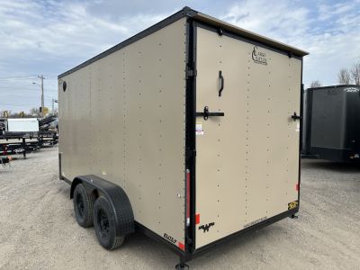 New 2026 Cargo Craft 7'x16'x7'tall Sierra Tan Elite V Nose with Ramp Cargo / Enclosed Trailer