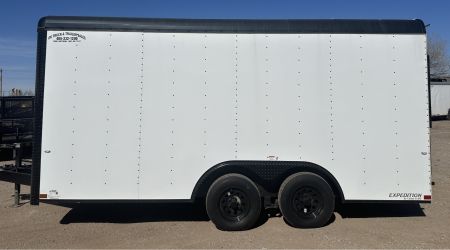 New 2025 Cargo Craft 8.5'x16'x7'tall Expedition Extreme White/Blk out w/ ramp & heavy frame Cargo / Enclosed Trailer