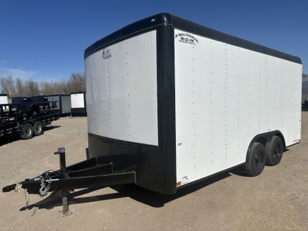 New 2025 Cargo Craft 8.5'x16'x7'tall Expedition Extreme White/Blk out w/ ramp & heavy frame Cargo / Enclosed Trailer