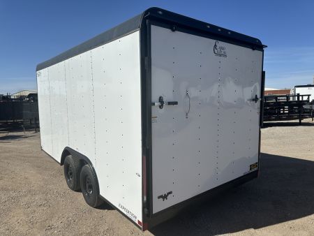 New 2025 Cargo Craft 8.5'x16'x7'tall Expedition Extreme White/Blk out w/ ramp & heavy frame Cargo / Enclosed Trailer