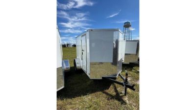 New 2026 Pro Craft Compact 4x8 White Cargo Trailer – Lightweight Single Axle Enclosed Trailer