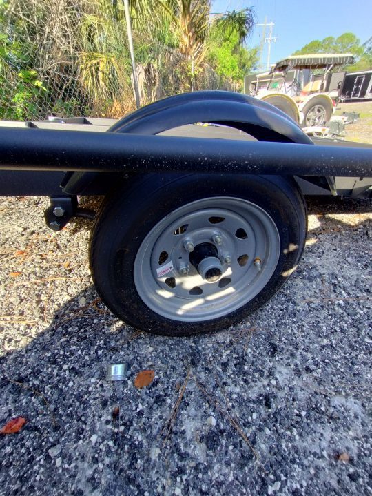 New 5x8 Utility Trailer with Treated Deck & Lockable Gate Latch
