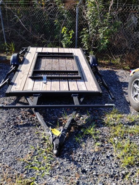 New 5x8 Utility Trailer with Treated Deck & Lockable Gate Latch