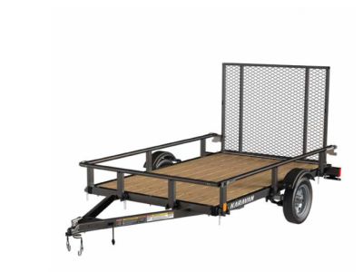 New 2026 Karavan 5 x 8 Utility Trailer with Slide-Down Rails & Black Powder Coat Finish
