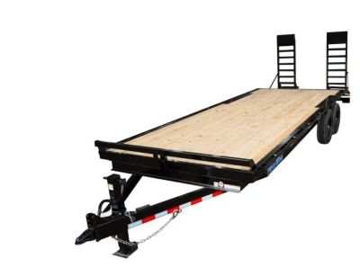 New 2025 8x20 Equipment Trailer – Heavy-Duty 14K GVWR | Deckover Flatbed Swing Up Ramps Equipment Trailer