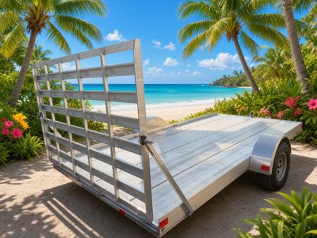 New 2026 Mission 7 x 14 Utility Single Axle Trailer Lightweight Carrier for Golf Carts & ATVs