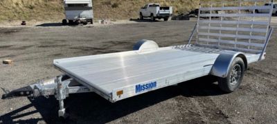 New 2026 Mission 6 x 12 All Aluminum Lightweight Utility Single Axle Trailer with Swing Up Jack
